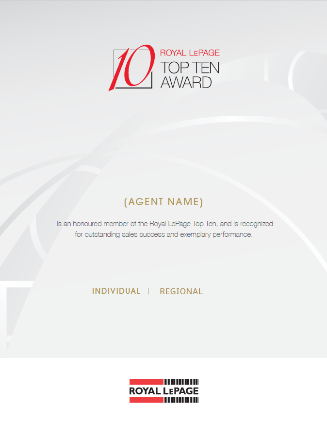 UPDATED CERTIFICATE - TOP 10 INDIVIDUAL REGIONAL